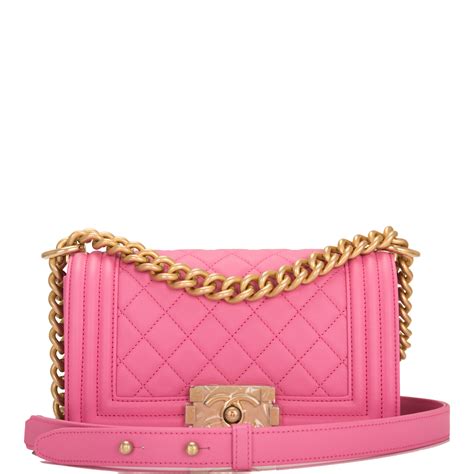 boy chanel pink flap bag|Chanel boy small quilted bag.